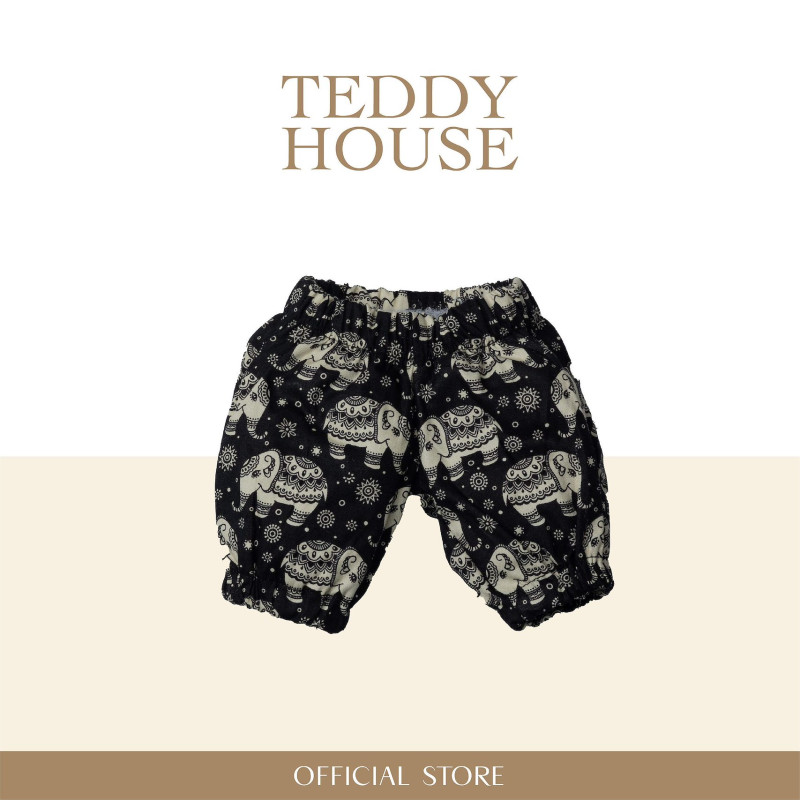 Siam Elephant Series : Black Cuffed Pants 10 Inch