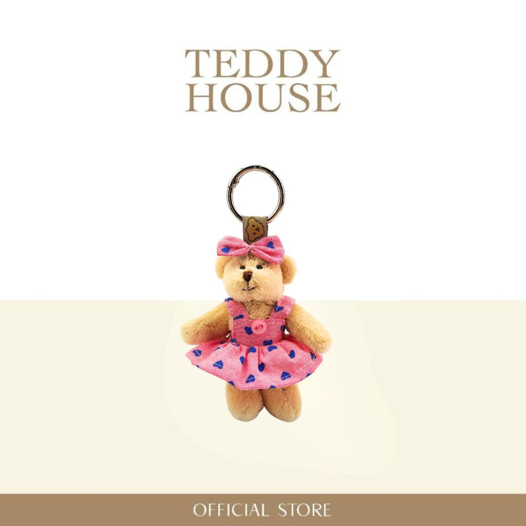 MuMii Keychain : Red Heart-Patterned Dress