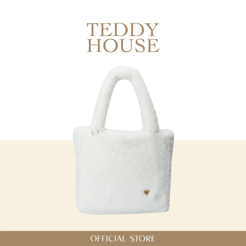 Fluffy Tote Bag : Ivory soft and fluffy fabric, super cute and useful, can hold a lot of things.