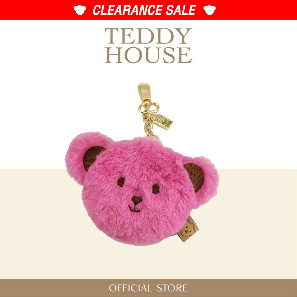 Teddy Keychain : Shocking Pink