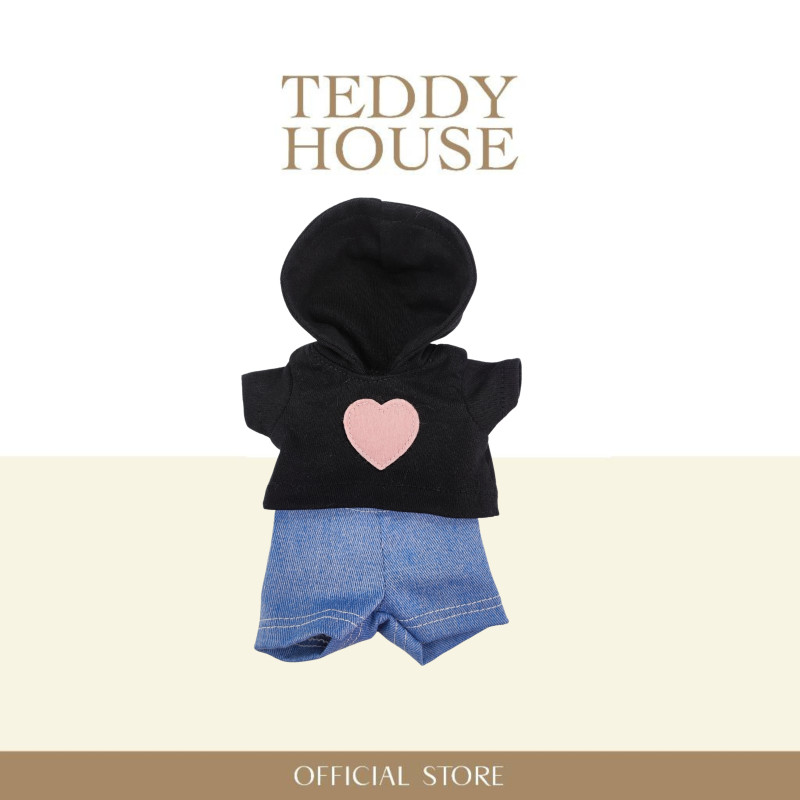 Aroma Outfit Casual Collection : Black Hoodie Jeans 6 Inch