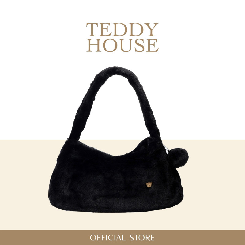 Fluffy Shoulder Bag :ฺBlack furry, fashion lovers, cafe lovers, photo props, must have