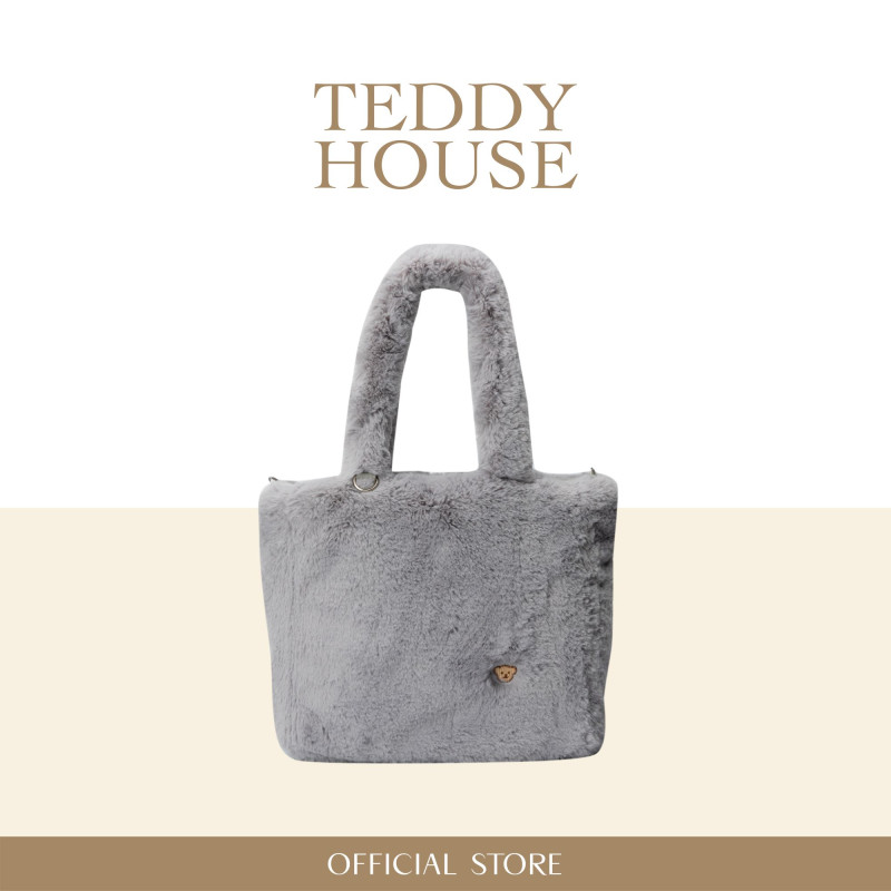 Teddy House: Fluffy Tote Bag, soft and fluffy fabric, super cute and useful, can hold a lot of things.