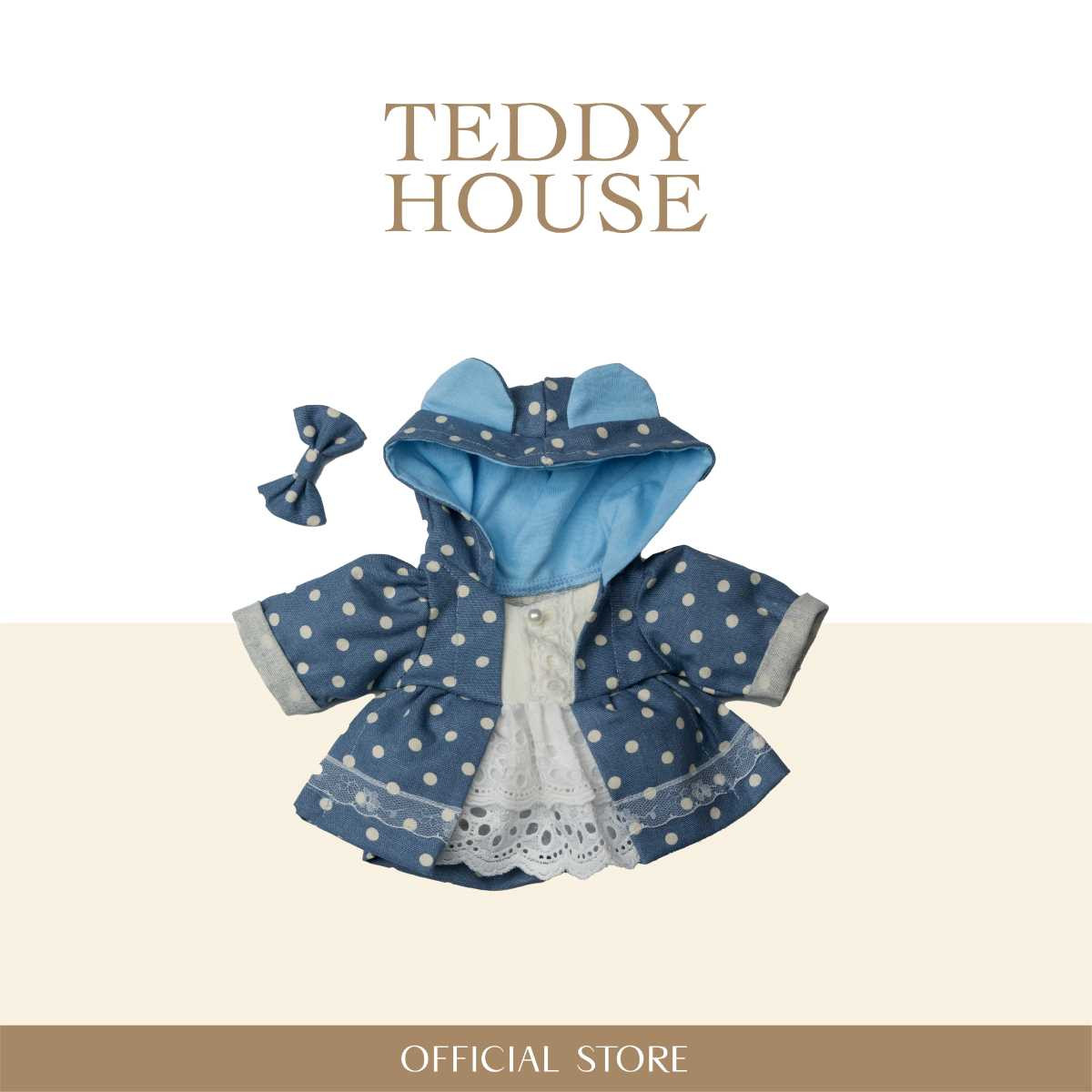 Jeans Love Collection : Dress with Hood in Polka Dot 12 Inch
