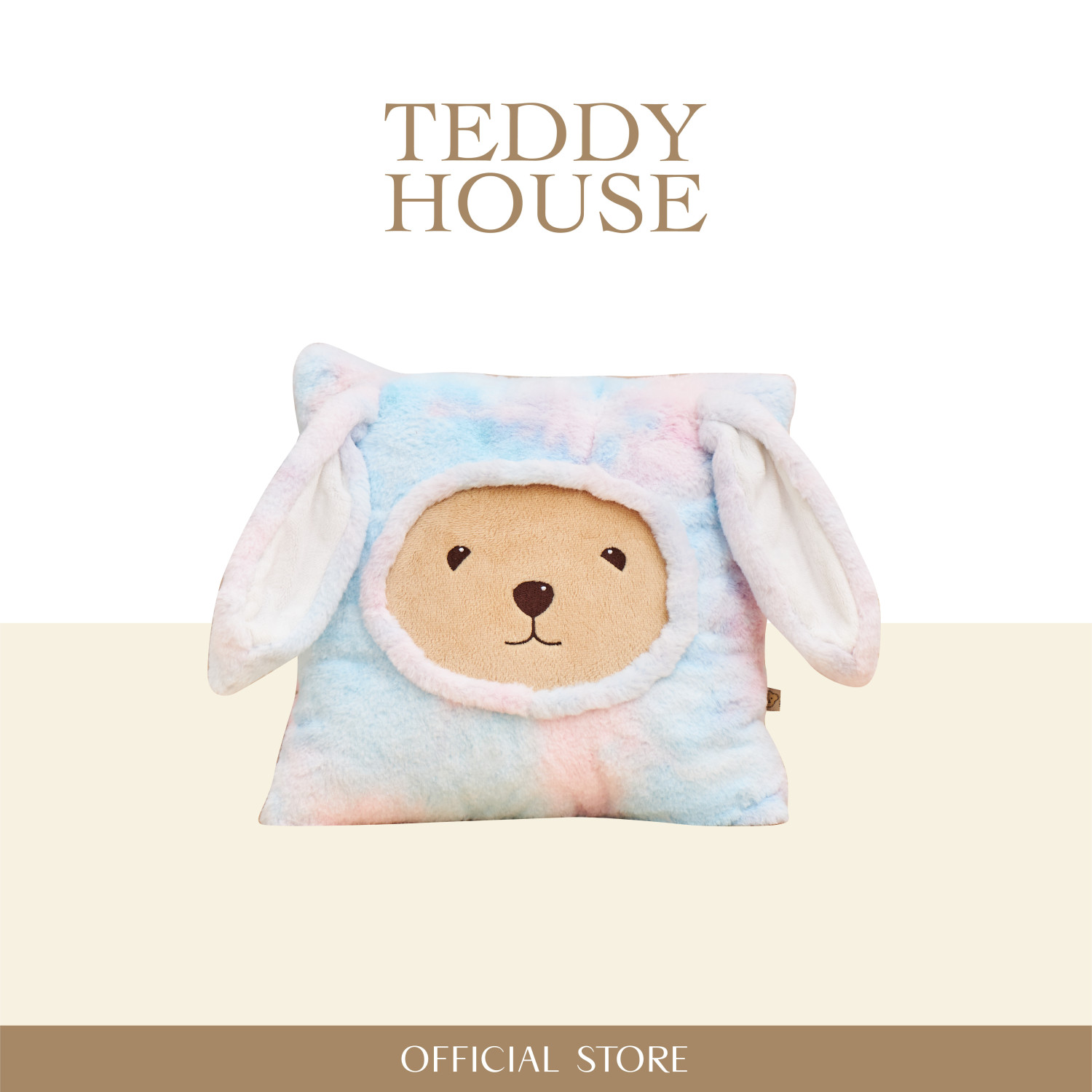 Furry Bunny :Lollipop, the dreamy bear rabbit pillow, soft and cuddly. The super soft fluffy square bear rabbit pillow of happiness.