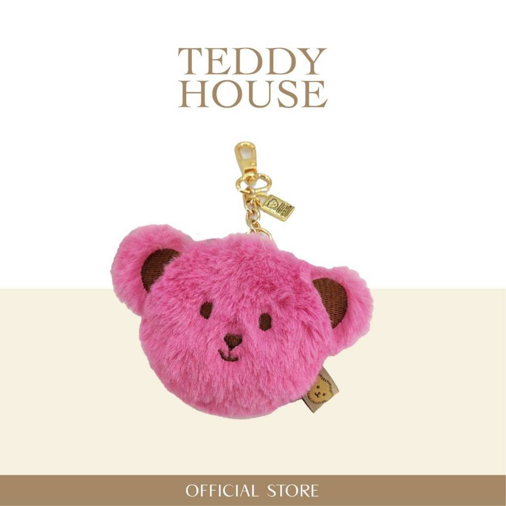 Teddy Keychain Shocking Pink