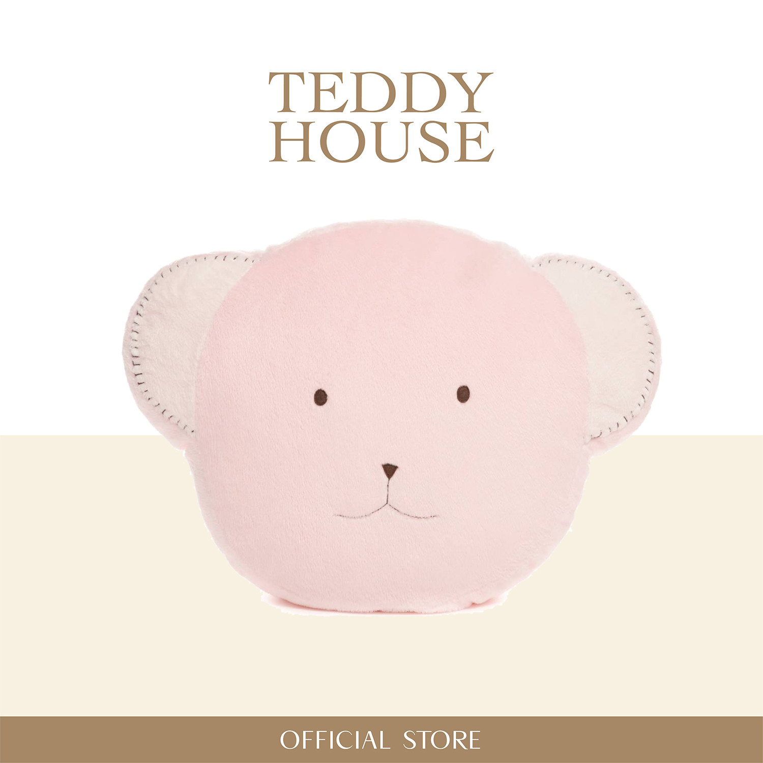 Teddy Bear Face Cushion :Pink  fall in love every time you hug it!