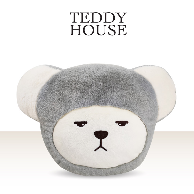 Fluffy Teddy Cushion: Gray, your new best cuddle buddy!