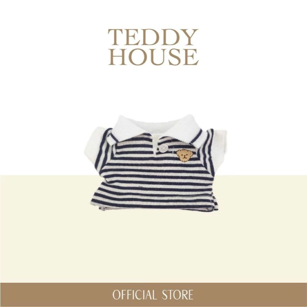 Spring & Summer Collection : Navy Blue And White Striped Polo Shirt 31 Inch