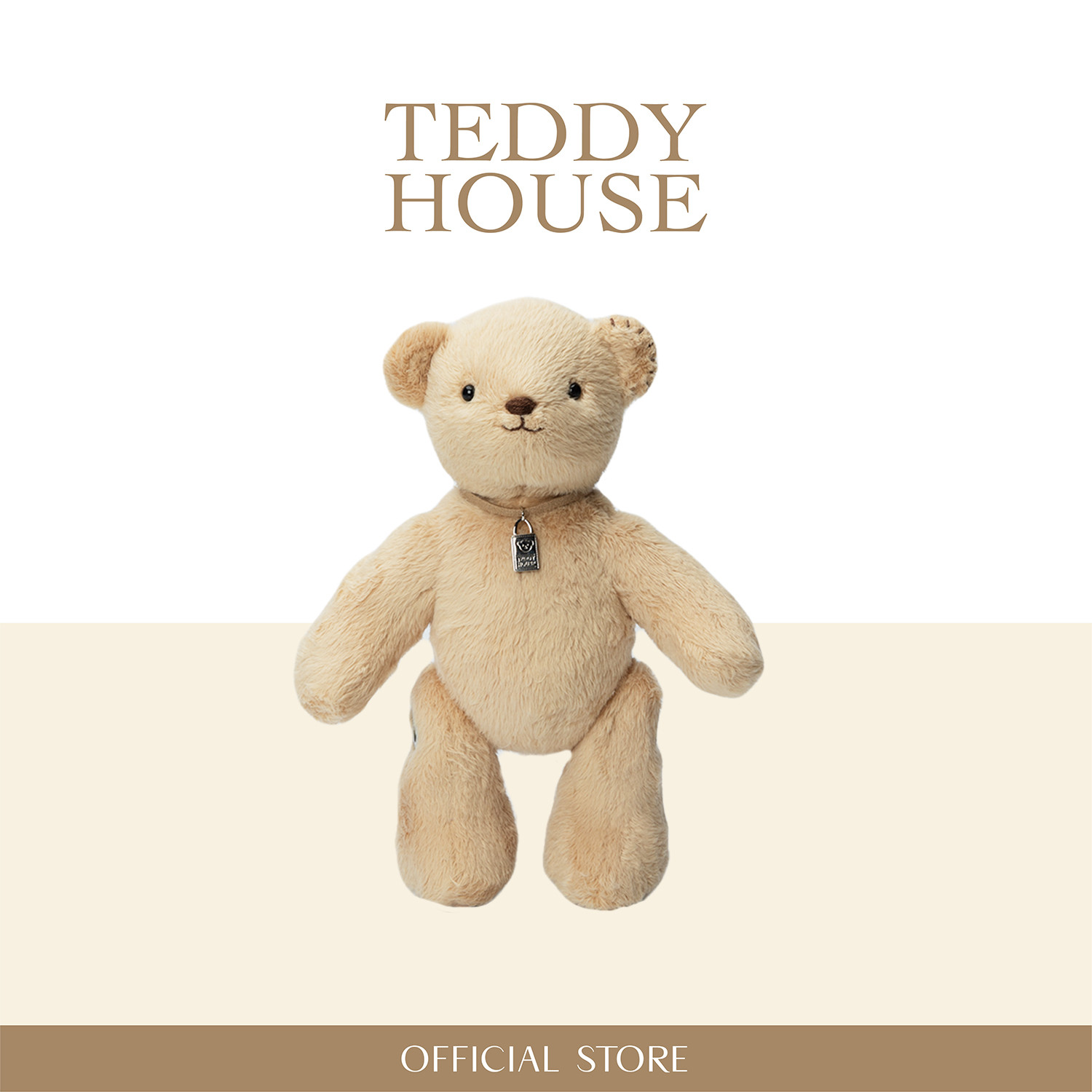 Logoe Bear : Beige 10Inch (Joint Bear)