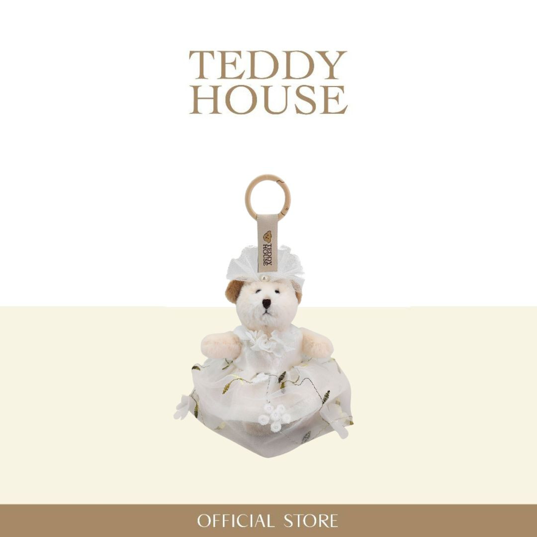 Wedding Collection : Gigi Keychain & White Dress With Green Flowers