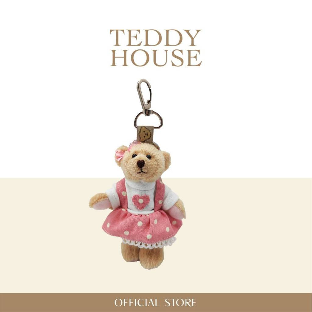 Hobby Keychain : Pink Polka Dot Girl Overall A premium keychain featuring timeless